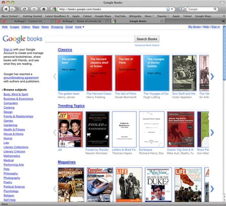 Google's long-awaited Internet bookstore opened Monday, Dec. 6, 2010, in the U.S., and draws upon a portion of the 15 million printed books that Google has scanned into its computers during the past six years. 